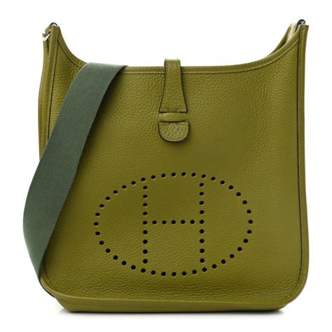 hermes taurillon clemence evelyne ii pm|HERMES Taurillon Clemence Evelyne II PM Vert Chartreuse .